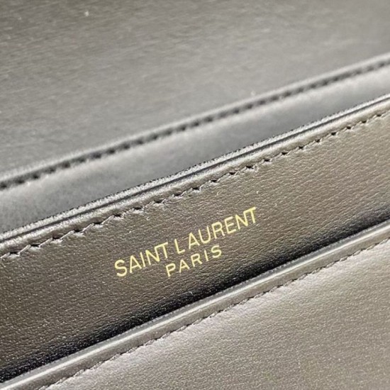 Replica Borsa media YSL Saint Laurent Solferino Pelle di vitello nera
