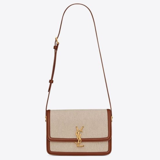 Replica Borsa media YSL Saint Laurent Solferino in tela con pelle di vitello