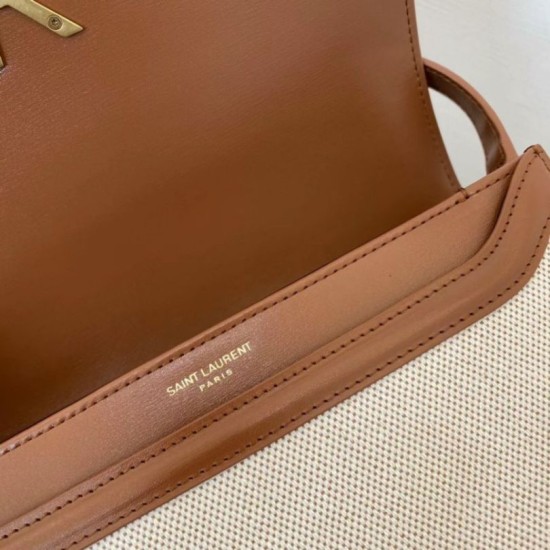 Replica Borsa media YSL Saint Laurent Solferino in tela con pelle di vitello