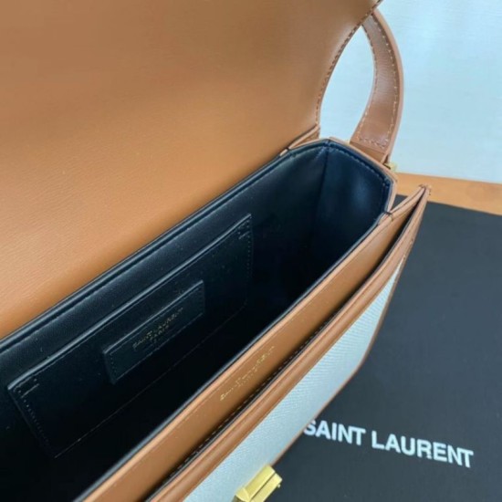 Replica Borsa media YSL Saint Laurent Solferino in tela con pelle di vitello