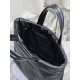 Replica Borsa tote imbottita larga YSL Saint Laurent in nappa nera