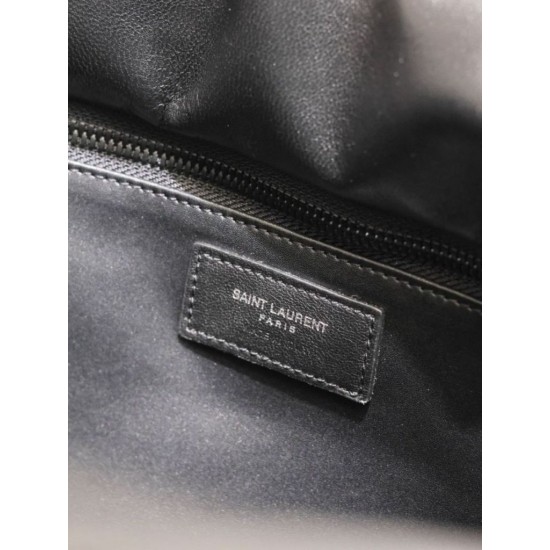 Replica Borsa tote imbottita larga YSL Saint Laurent in nappa nera