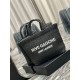 Replica Borsa tote YSL Saint Laurent Rive Gauche all'uncinetto in rafia nera