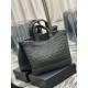 Replica Borsa tote YSL Saint Laurent Rive Gauche all'uncinetto in rafia nera
