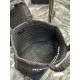 Replica Borsa tote YSL Saint Laurent Rive Gauche all'uncinetto in rafia nera