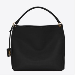 Replica Borsa YSL Saint Laurent Tag Hobo Pelle di vitello nera