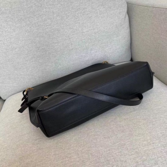 Replica Borsa YSL Saint Laurent Tag Hobo Pelle di vitello nera