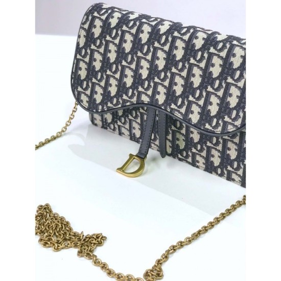 Replica Christian Dior Oblique Saddle Woc Chain Bag M5620 Nero