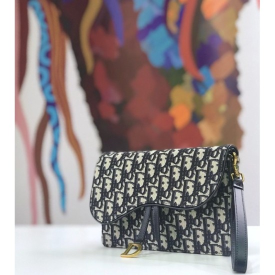 Replica Christian Dior Oblique Saddle Woc Chain Bag M5620 Nero