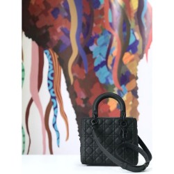 Replica Borsa Christian Dior Lady Dior Ultra-Matte Nero