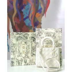 Replica Borsa Christian Dior Lady Dior Ultra-Matte White
