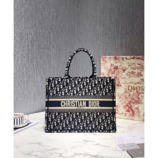 Replica Borsa tote piccola Christian Dior blu scuro