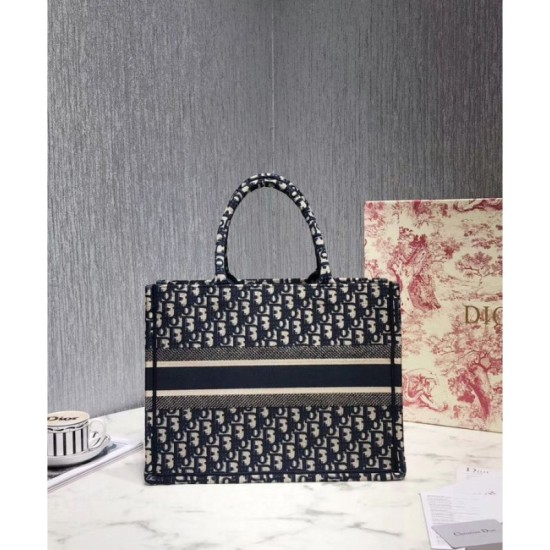Replica Borsa tote piccola Christian Dior blu scuro