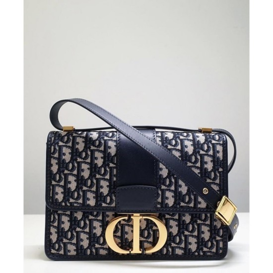 Replica Christian Dior 30 Montaigne Flap Borsa Blu scuro