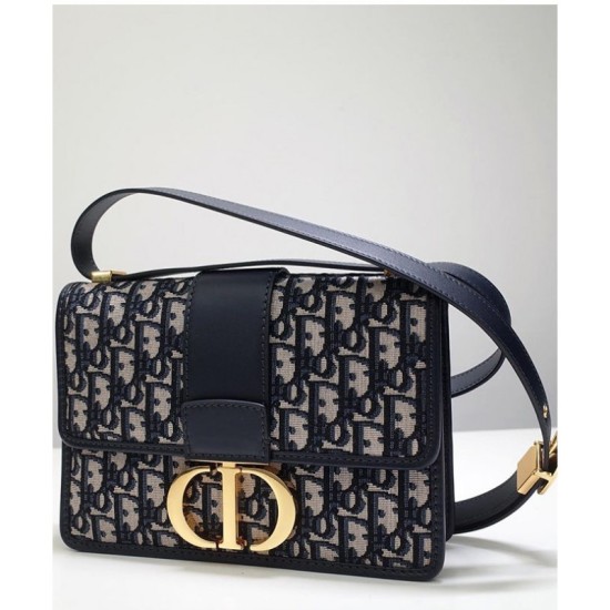Replica Christian Dior 30 Montaigne Flap Borsa Blu scuro