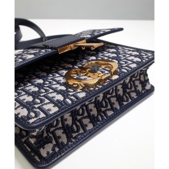 Replica Christian Dior 30 Montaigne Flap Borsa Blu scuro