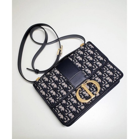 Replica Christian Dior 30 Montaigne Flap Borsa Blu scuro