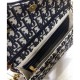 Replica Portafoglio lungo con patta Christian Dior con patta S5614 Blu scuro