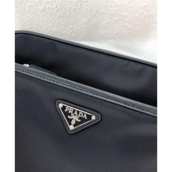 Replica Borsa a tracolla Prada in nylon 2VH048 nera