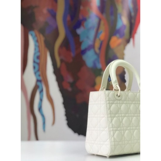Replica Borsa Christian Dior Lady Dior Ultra-Matte White