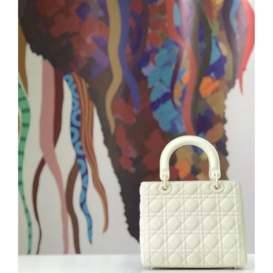 Replica Borsa Christian Dior Lady Dior Ultra-Matte White