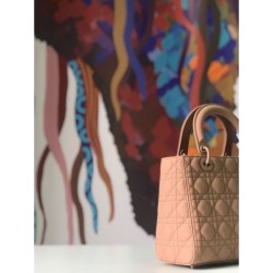 Replica Borsa Christian Dior Lady Dior Ultra-Matte Borse Albicocca