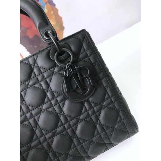 Replica Borsa Christian Dior Lady Dior Ultra-Matte Nero