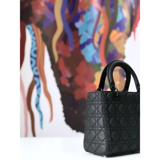 Replica Borsa Christian Dior Lady Dior Ultra-Matte Nero