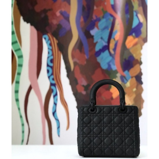 Replica Borsa Christian Dior Lady Dior Ultra-Matte Nero