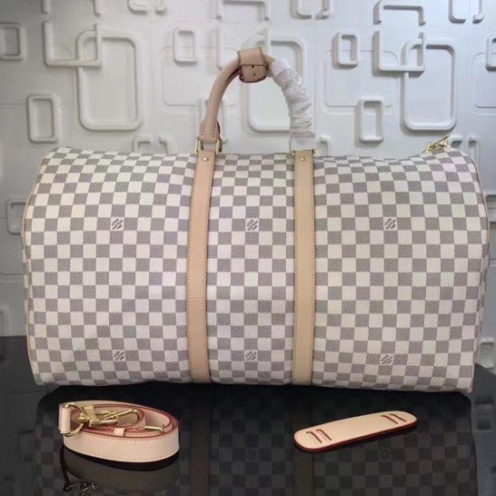 Replica Keepall Bandoulière 55 Damier Azur N41429