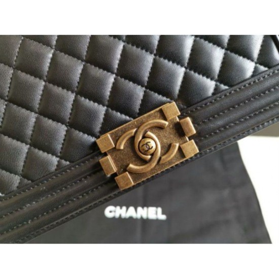Replica Boy Classic Flap Borse A67086 Nero Pelle di Agnello