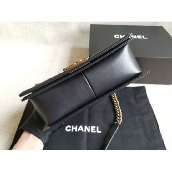 Replica Boy Classic Flap Borse A67086 Nero Pelle di Agnello