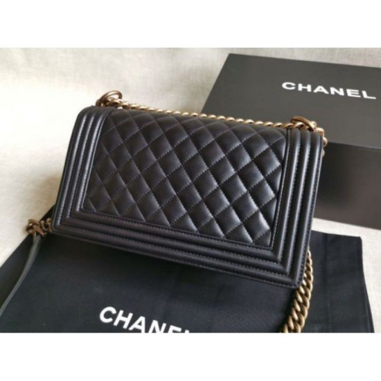 Replica Boy Classic Flap Borse A67086 Nero Pelle di Agnello