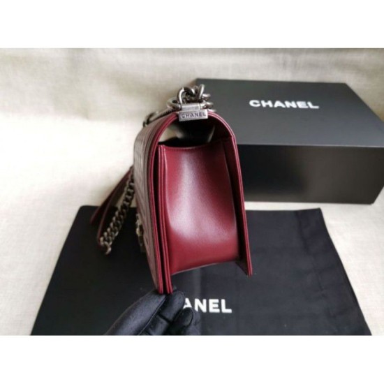 Replica Boy Classic Flap Borse A67086 Burgundy Pelle di Agnello