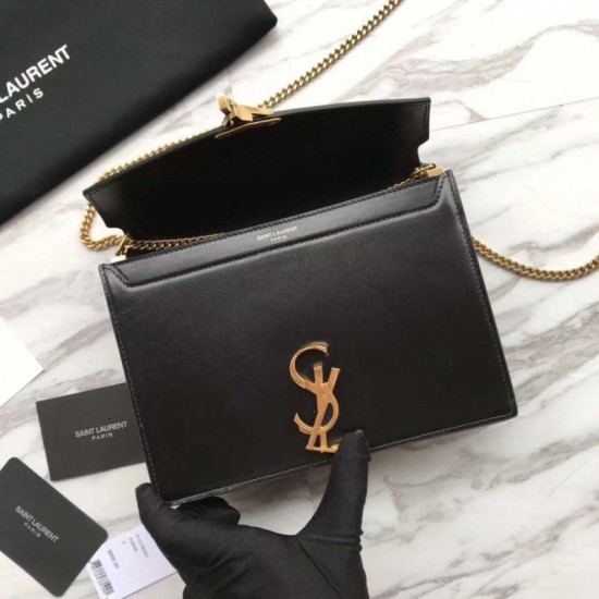 Replica YSL Saint Laurent Medium Cassandra Monogram Envelope Borse Nero