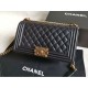 Replica Boy Classic Flap Borse A67086 Nero Pelle di Agnello