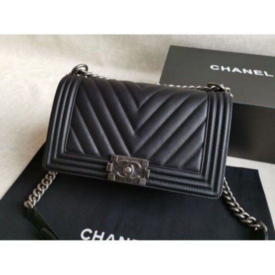 Replica Boy Classica Chevron Flap Borse A67086 Nero
