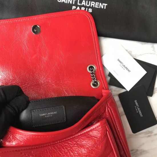Replica YSL Saint Laurent Medium Niki Chain Borse Rossa