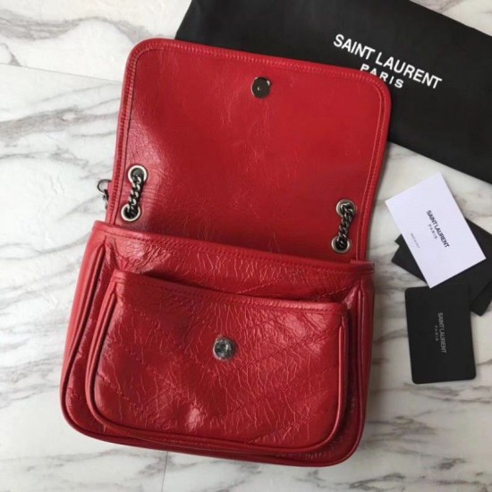 Replica YSL Saint Laurent Medium Niki Chain Borse Rossa