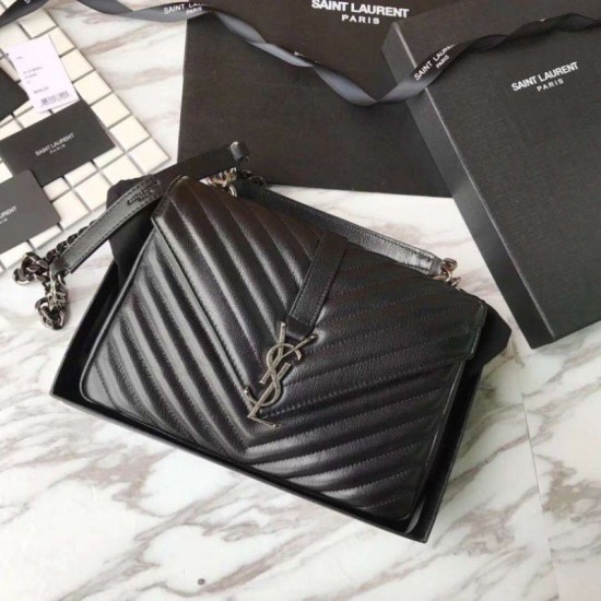 Replica YSL Saint Laurent Media Monogram Kate Chain Borse a tracolla Nero