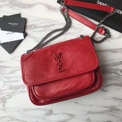 Replica YSL Saint Laurent Medium Niki Chain Borse Rossa