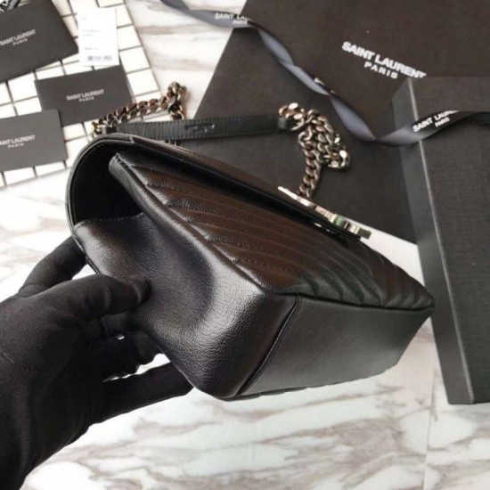 Replica YSL Saint Laurent Media Monogram Kate Chain Borse a tracolla Nero