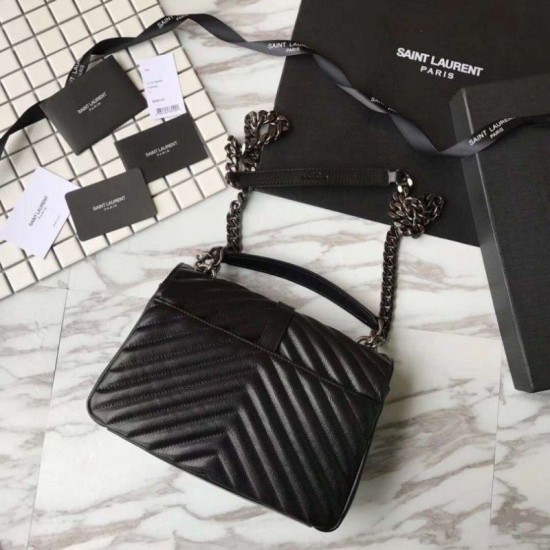 Replica YSL Saint Laurent Media Monogram Kate Chain Borse a tracolla Nero
