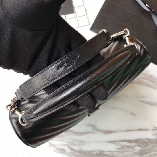 Replica YSL Saint Laurent Media Monogram Kate Chain Borse a tracolla Nero