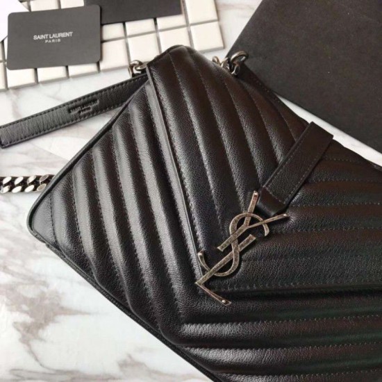 Replica YSL Saint Laurent Media Monogram Kate Chain Borse a tracolla Nero