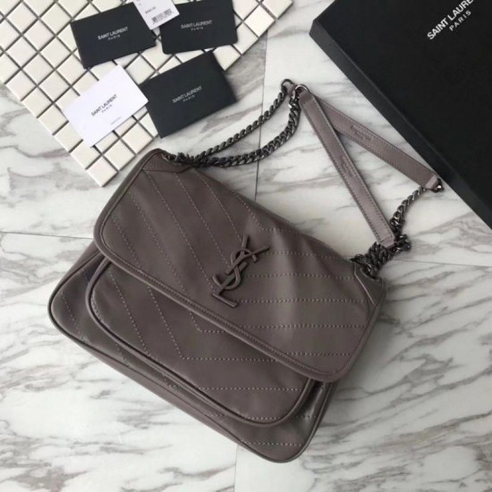 Replica YSL Saint Laurent Medium Niki Chain Borse Grigia