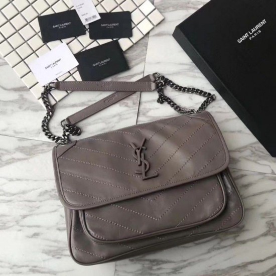 Replica YSL Saint Laurent Medium Niki Chain Borse Grigia