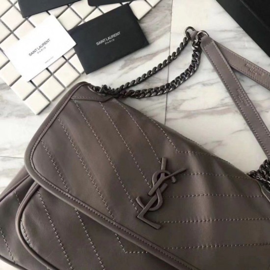Replica YSL Saint Laurent Medium Niki Chain Borse Grigia