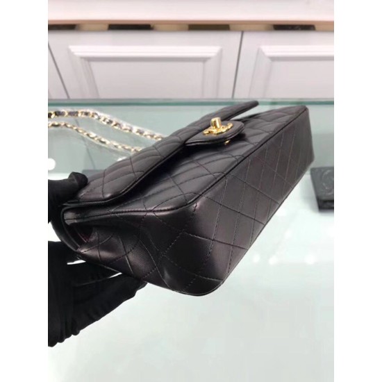 Replica Medium Classica Flap in pelle di agnello nero GHW A01112