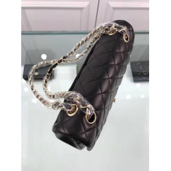Replica Medium Classica Flap in pelle di agnello nero GHW A01112